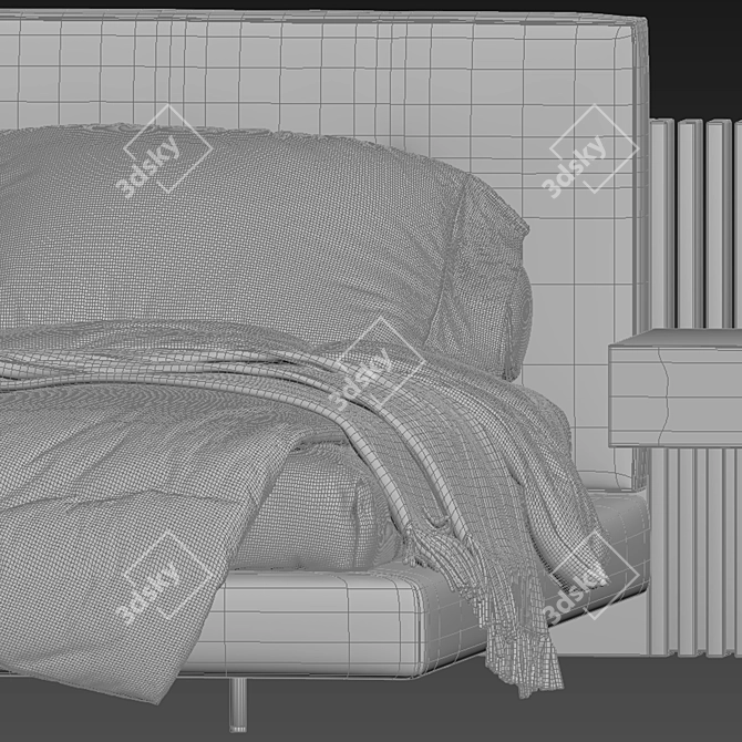  Minimalist Chic Brasilia Bed 3D model image 4