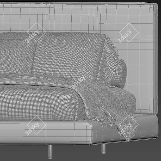  Minimalist Chic Brasilia Bed 3D model image 5