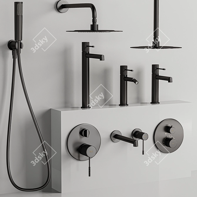 Luxury Bathroom Faucet Set Collection 3D model image 4