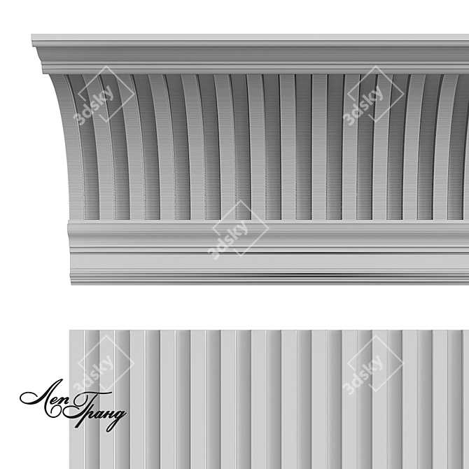  Сборный Карниз и Молдинг с Лепниной 3D model image 3
