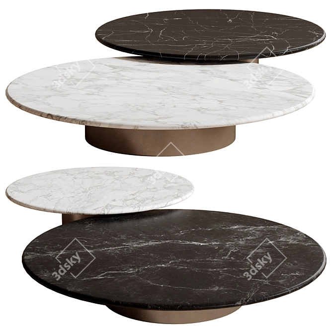 Minotti Doyle Metal Stone Table 3D model image 1