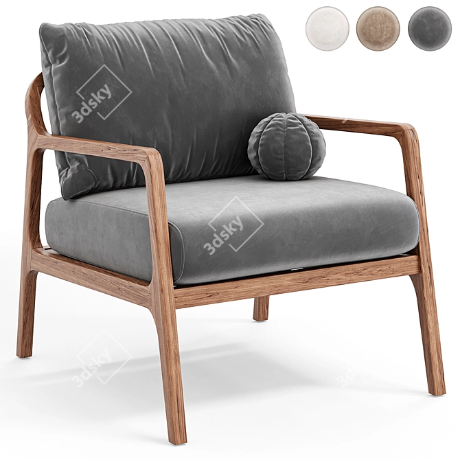  Elegant Palma Armchair: 2015 Design 3D model image 5