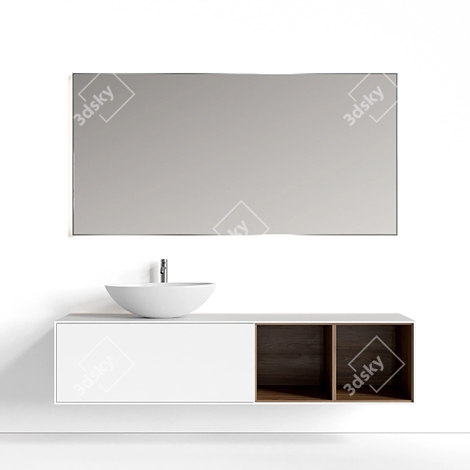 Designer Floating Vanity: Line Series 3D model image 1