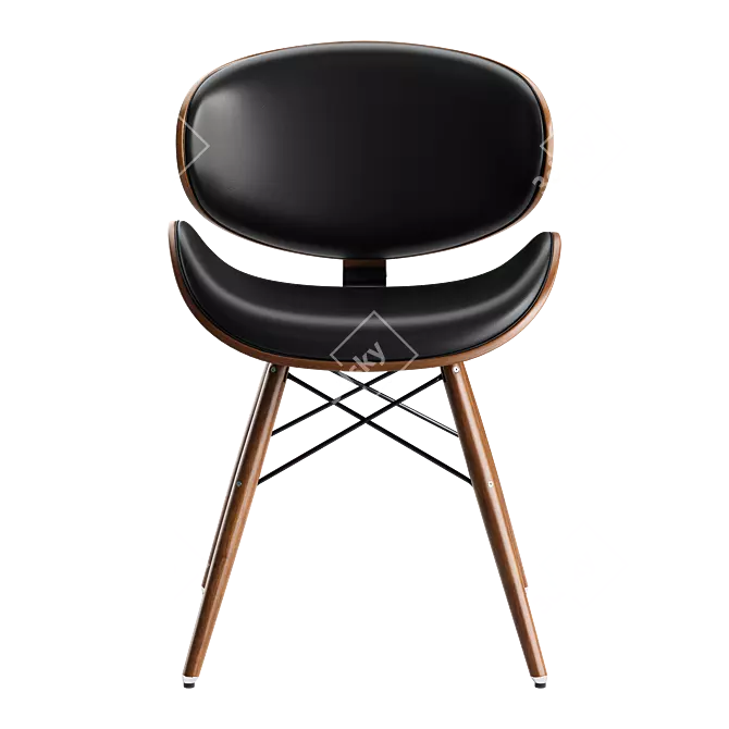Modern Vegan Leather Side Chair 3D model image 3