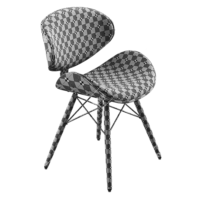 Modern Vegan Leather Side Chair 3D model image 6