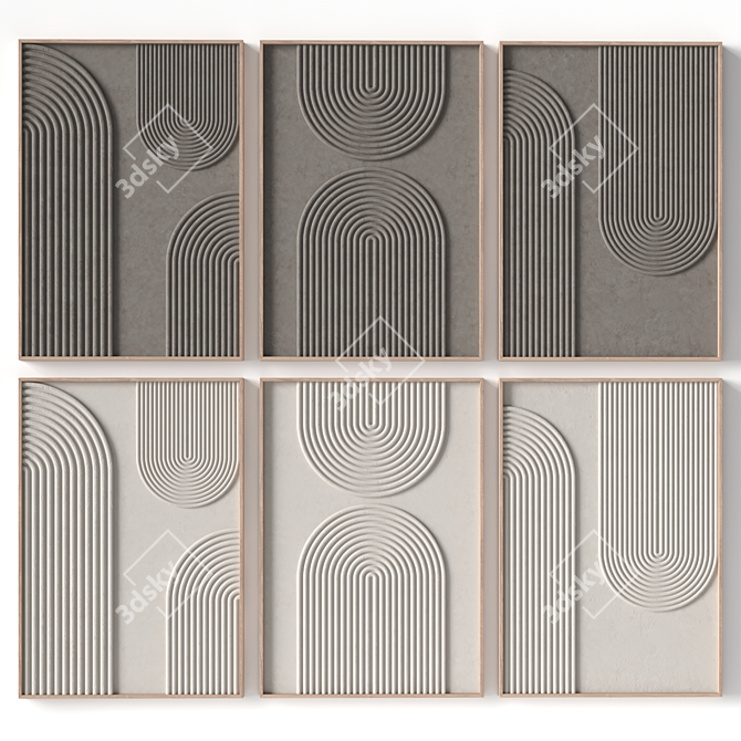 Stone Relief Artwork 3D Wall Decor 3D model image 2