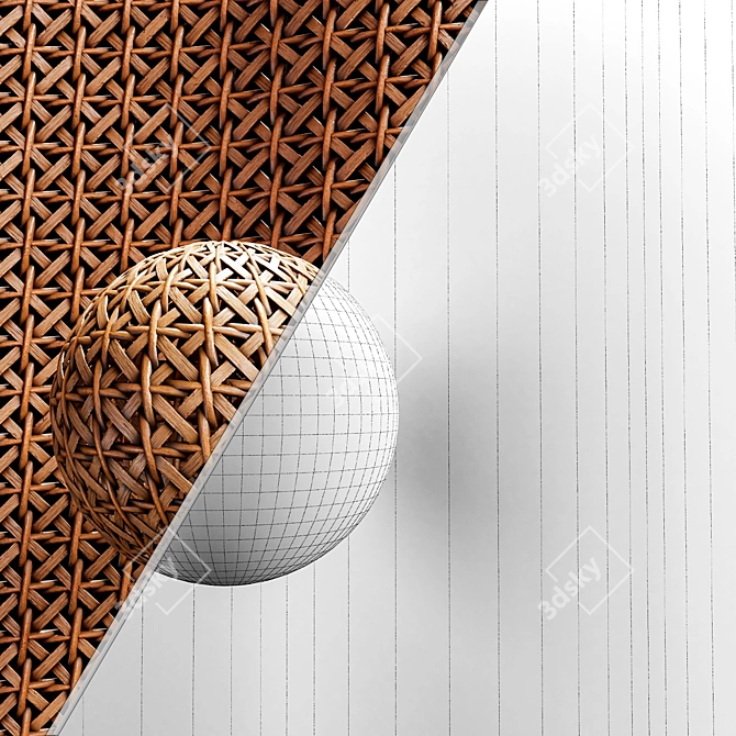 Bamboo & Rattan Cane Bundle 3D model image 6