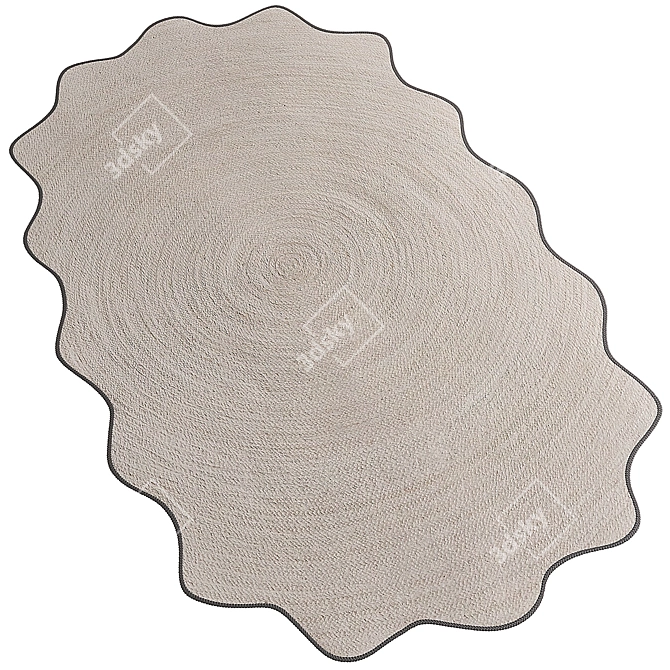 Scalloped Jute Rug Collection 3D model image 4