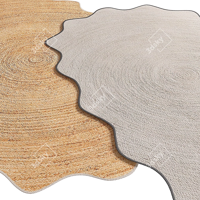 Scalloped Jute Rug Collection 3D model image 5