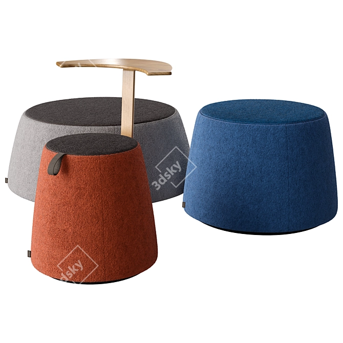 Versatile Pop Art Pouf Collection 3D model image 1