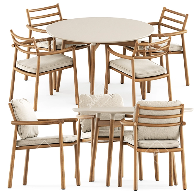 Chic Outdoor Seating Set 3D model image 1