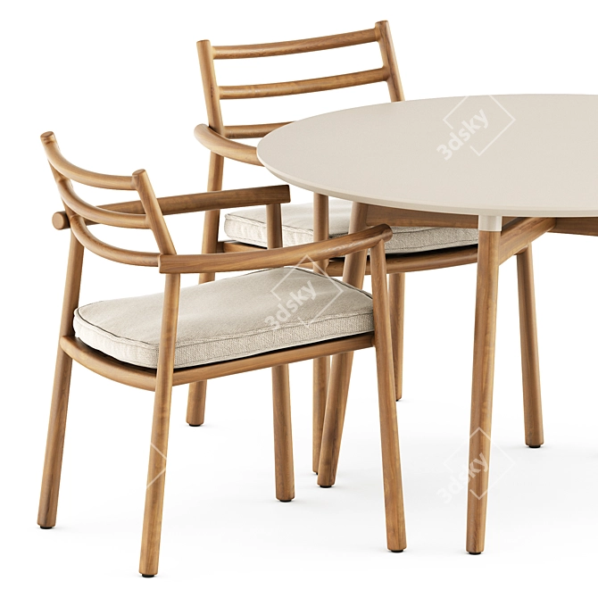 Chic Outdoor Seating Set 3D model image 2