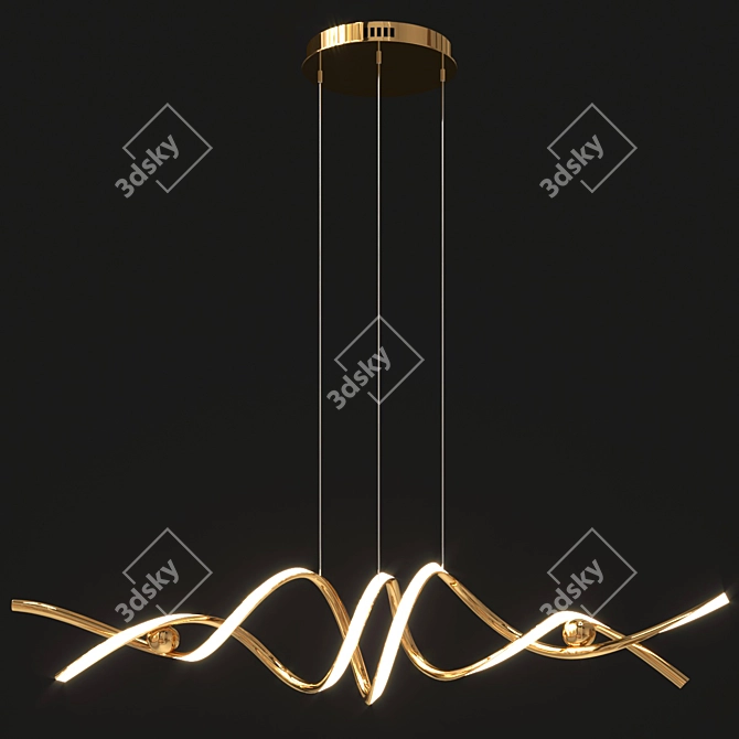  Sleek LED Chandelier Fixture 3D model image 3