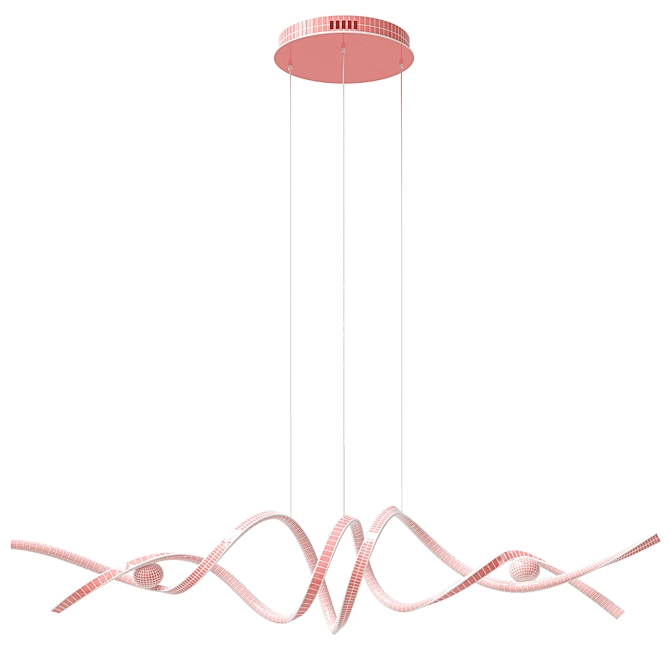  Sleek LED Chandelier Fixture 3D model image 4