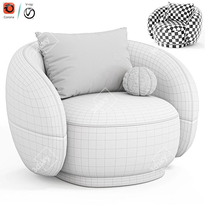 Modern Julep Armchair in 3D 3D model image 7
