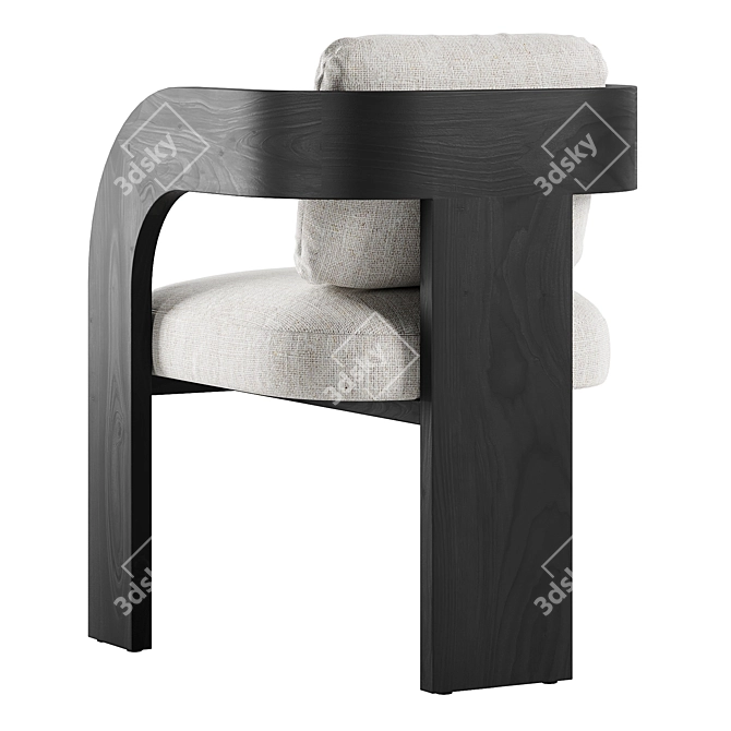 Boho Mindi Oak Dining Chair 3D model image 2
