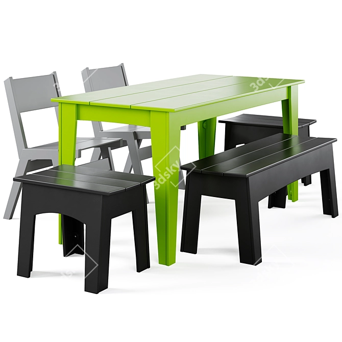 Loll Design Alfresco Counter Set 3D model image 1