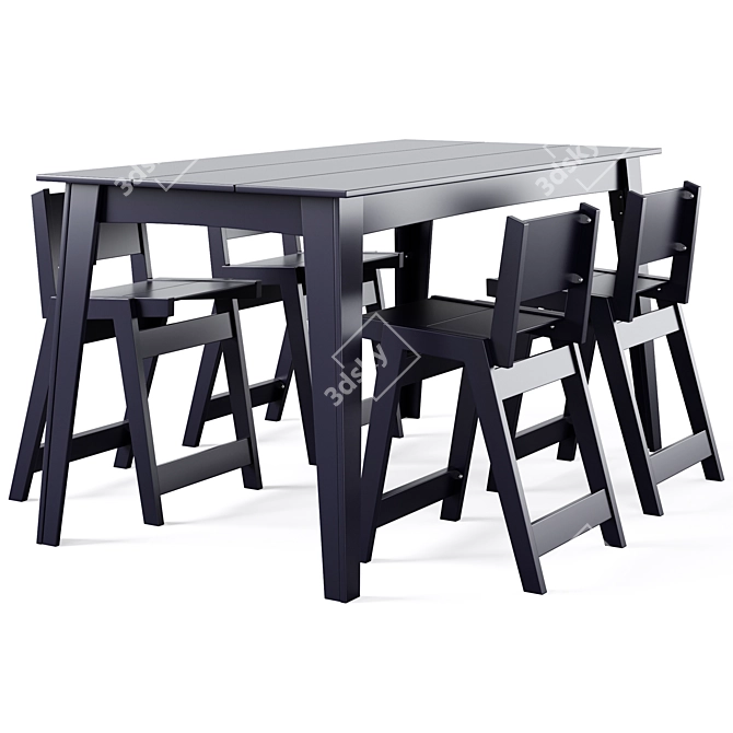 Loll Design Alfresco Counter Set 3D model image 2