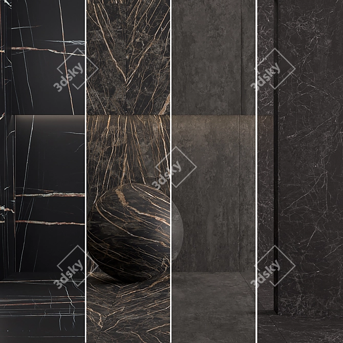 Black Laminam Collection: Cemento Noir 3D model image 1