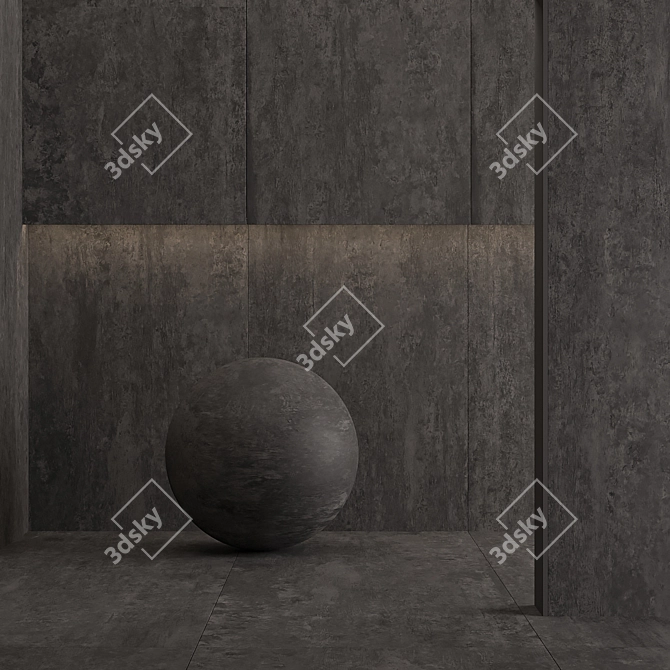 Black Laminam Collection: Cemento Noir 3D model image 2