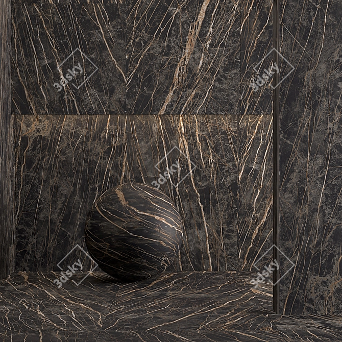 Black Laminam Collection: Cemento Noir 3D model image 3