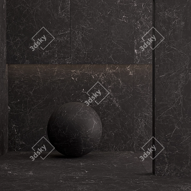 Black Laminam Collection: Cemento Noir 3D model image 5