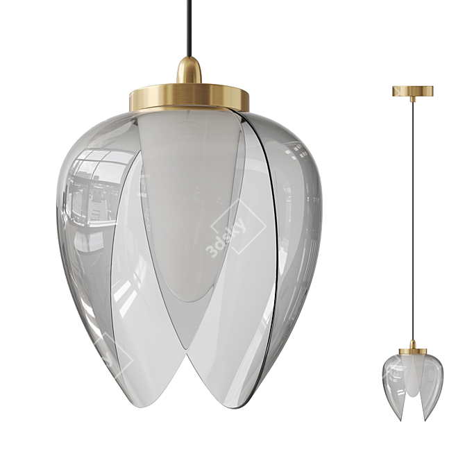 Crystal Petal Pendant Lamp 3D model image 1