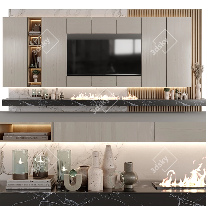 Premium TV Wall 03 Design 3D model image 1