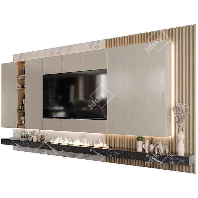 Premium TV Wall 03 Design 3D model image 7