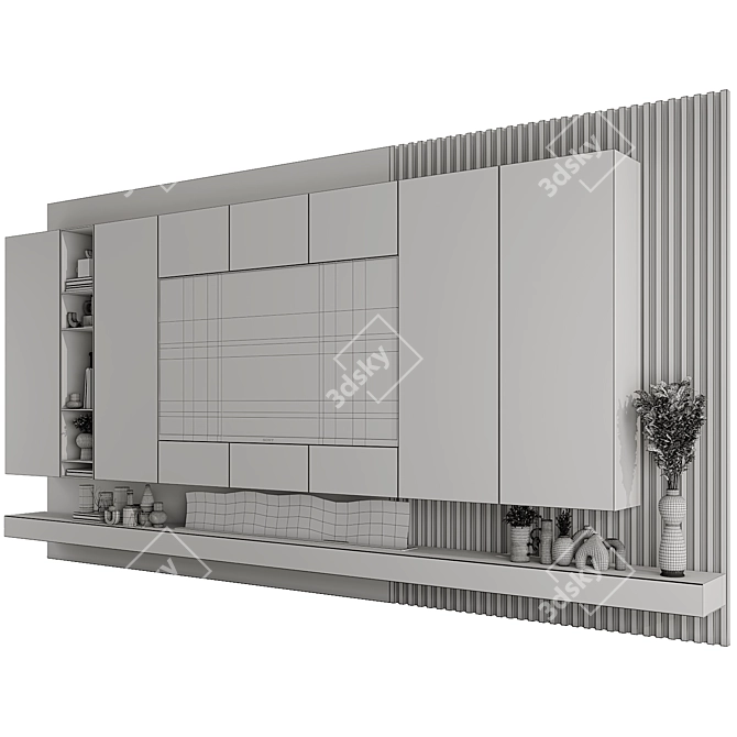 Premium TV Wall 03 Design 3D model image 10