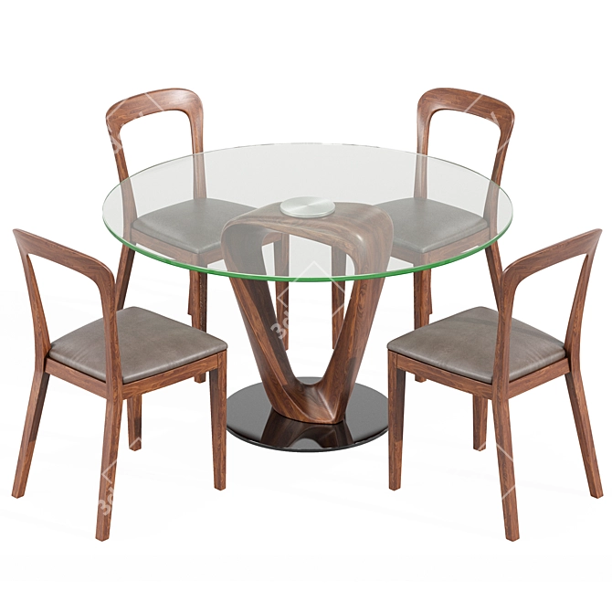 Mobius Round Glass Table 3D model image 2