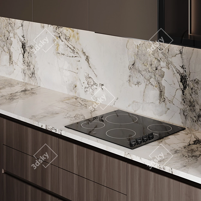 Adjustable Modern Kitchen Model 3D model image 4