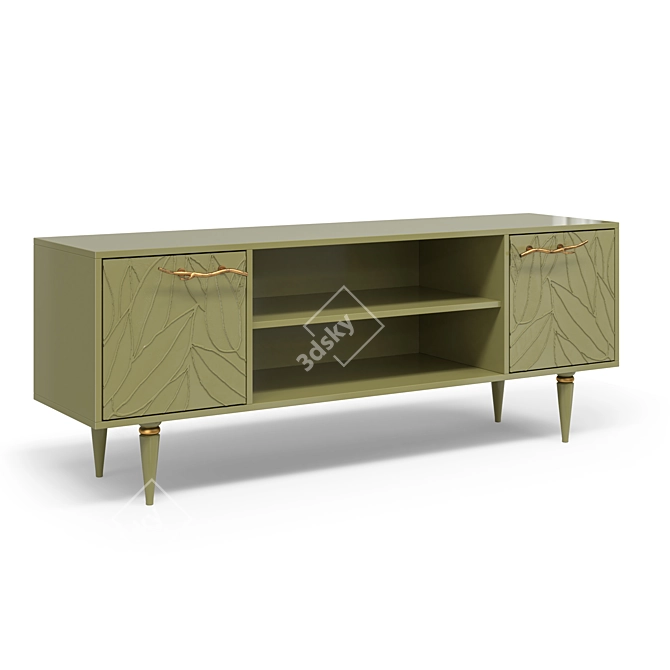 Leaves Classic Gold TV Stand 3D model image 5