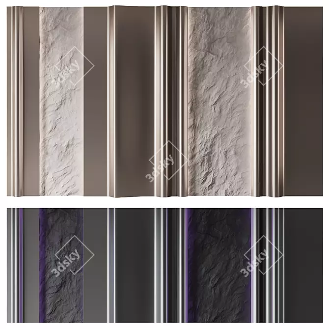 Decorative Wall Panels 5x3m 3D model image 1