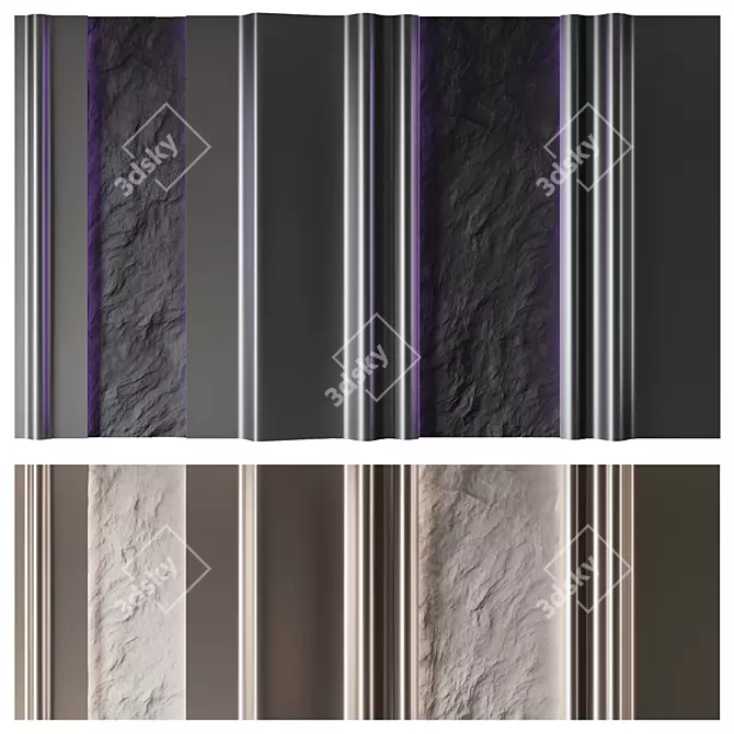 Decorative Wall Panels 5x3m 3D model image 2