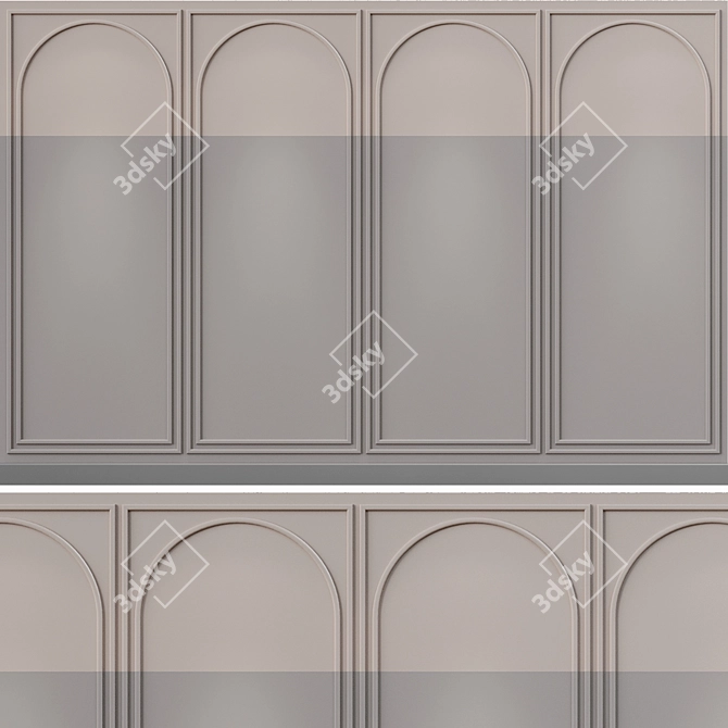 Smooth Wall Molding Accentuate Elegance 3D model image 1