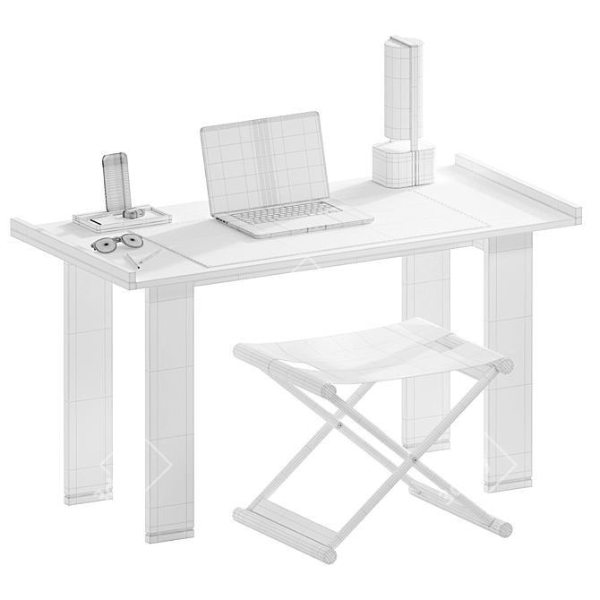 Modern 3D Workspace Model 3D model image 5