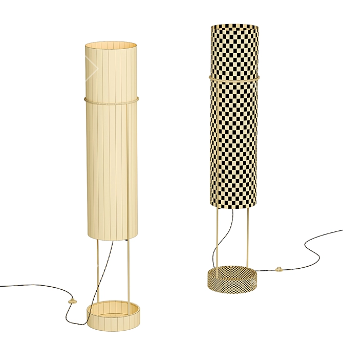  Modern Brass Floor Lamp, 2 Colors 3D model image 4