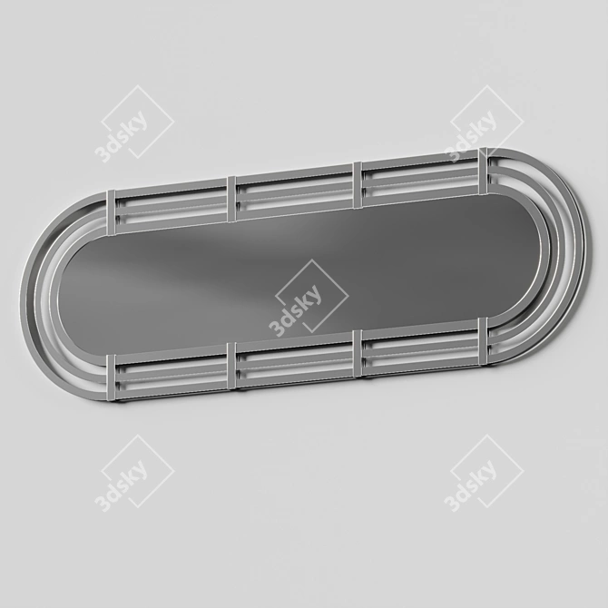 Luxury Gold Oval Mirror 3D model image 2