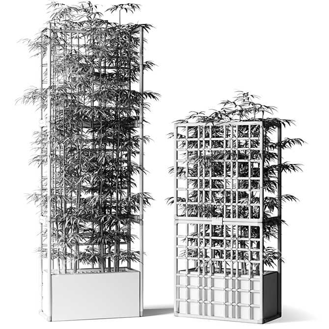 Title: Bamboo Mesh Room Divider 3D model image 2