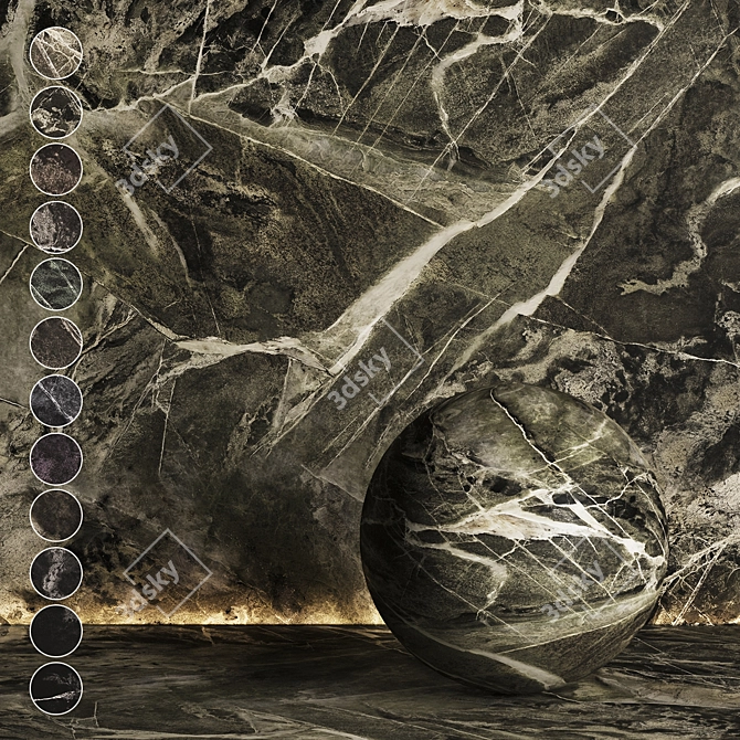 Variety Marble Textures Collection 3D model image 1