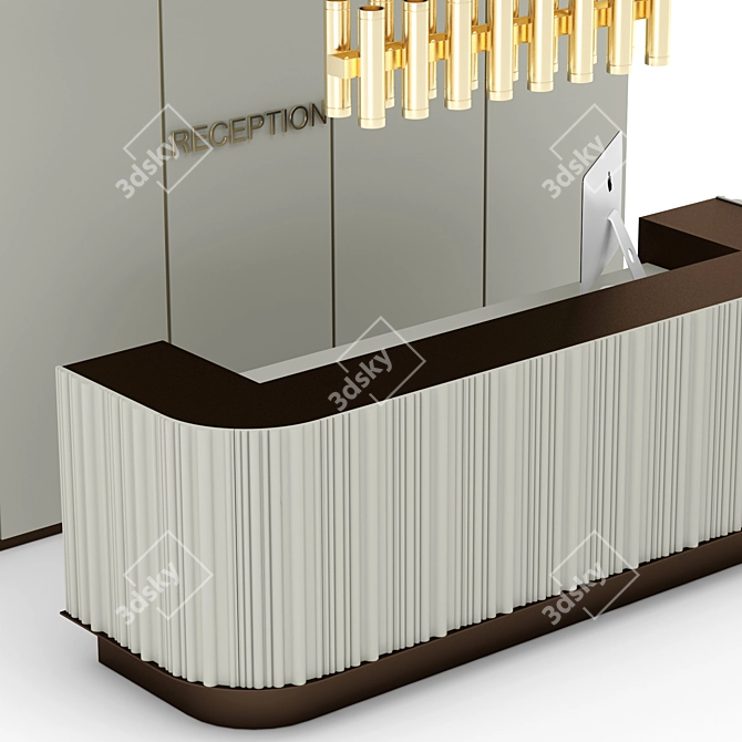 Sleek Reception 12 Desk Organizer 3D model image 3