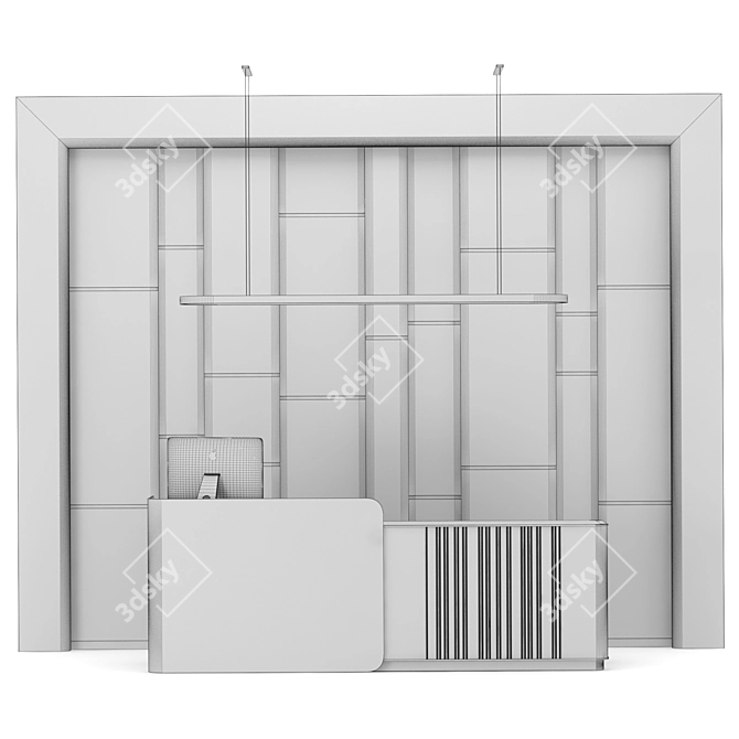 Modern Reception Desk Furniture 3D model image 5