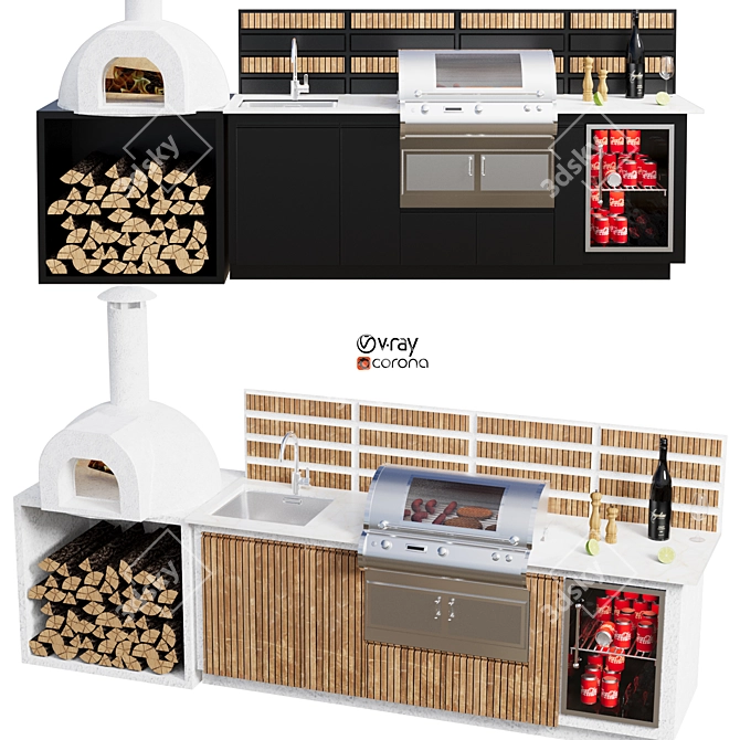 Outdoor Kitchen 40 Model Collection 3D model image 3