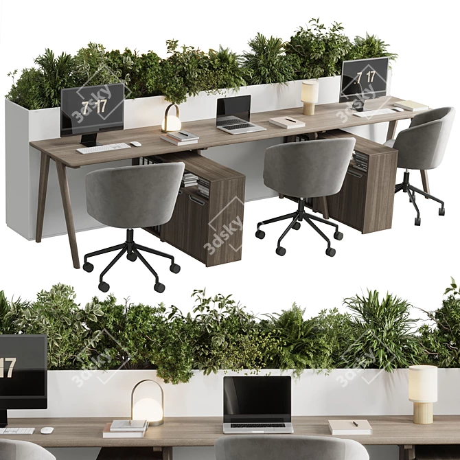 Modern Home Office Furniture Set 3D model image 1