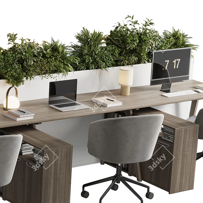 Modern Home Office Furniture Set 3D model image 3