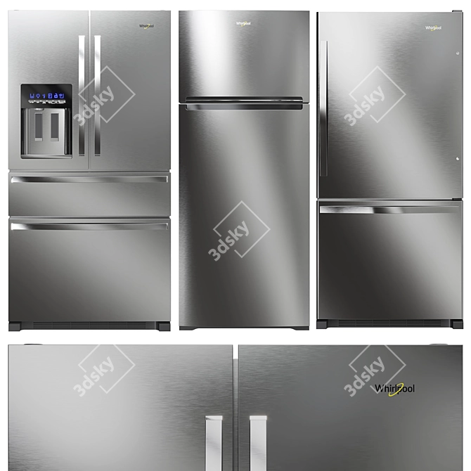 Whirlpool Refrigerator 3D Collection 3D model image 1