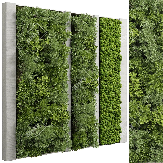 Vertical Concrete Frame Garden Decor 3D model image 2