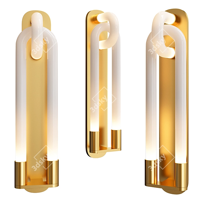 Sleek Modern Loopi Chandelier 3D model image 1