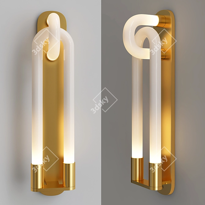 Sleek Modern Loopi Chandelier 3D model image 2